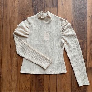NWT Free People Ela Puff Sleeve Turtlrneck
